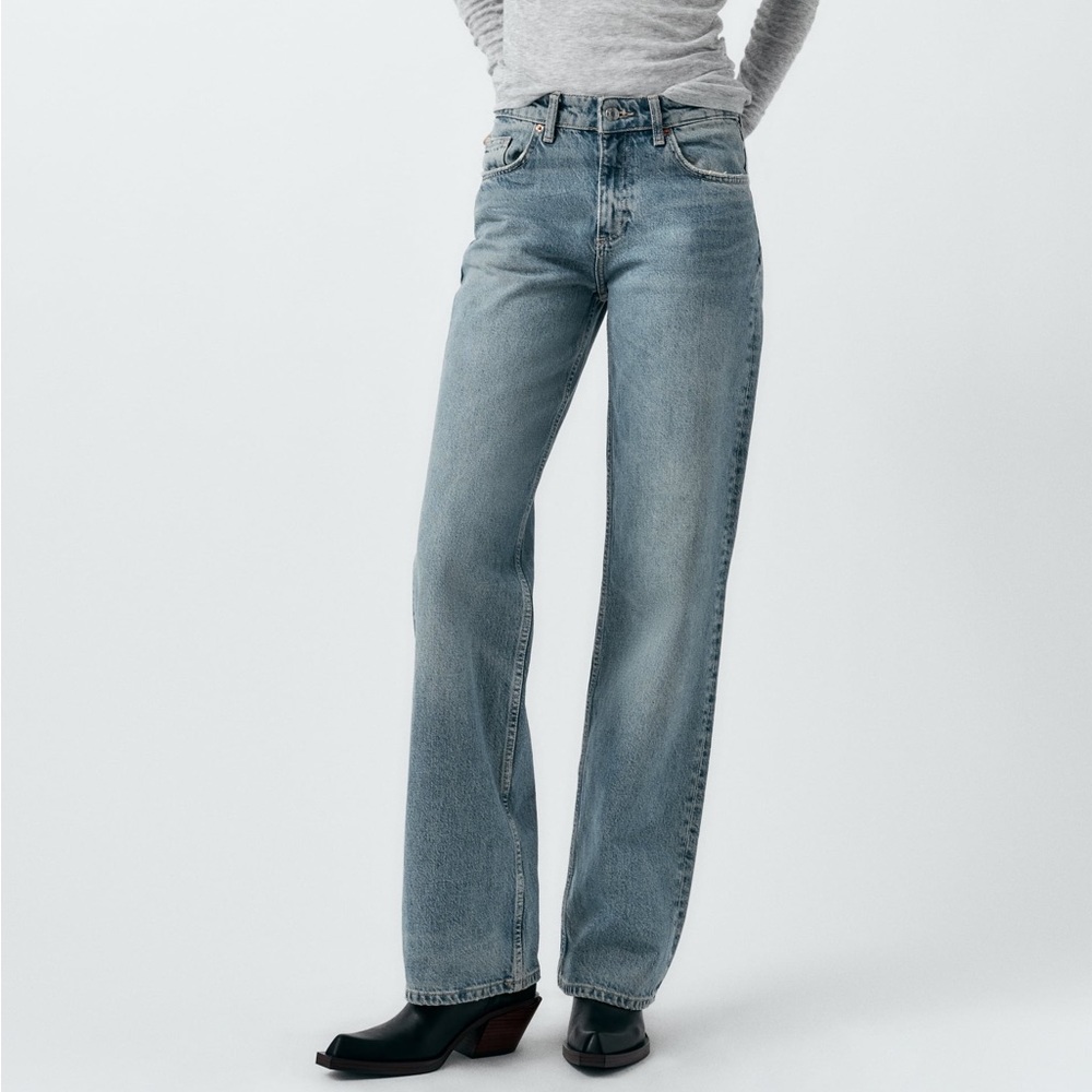 Zara Full Length Mid Rise Jean